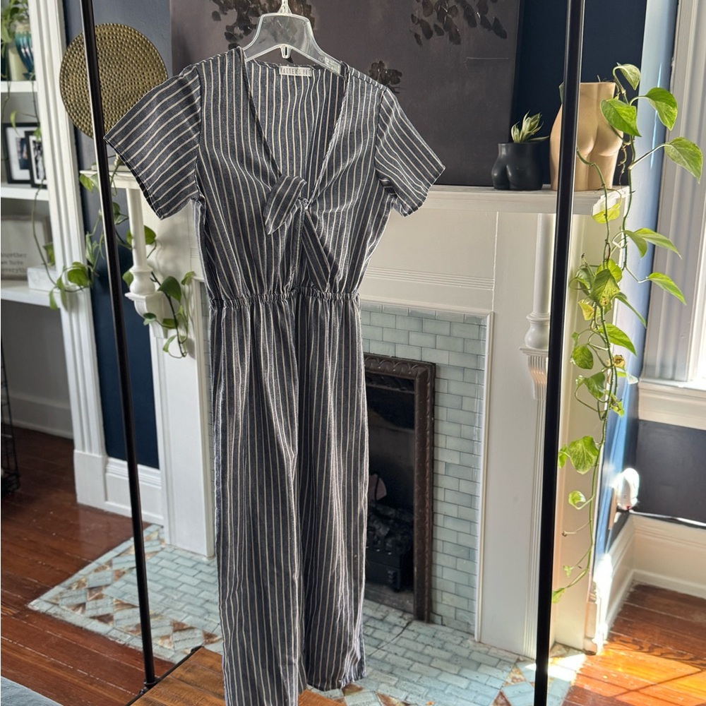 Potter's Pot Navy and Cream Striped Top